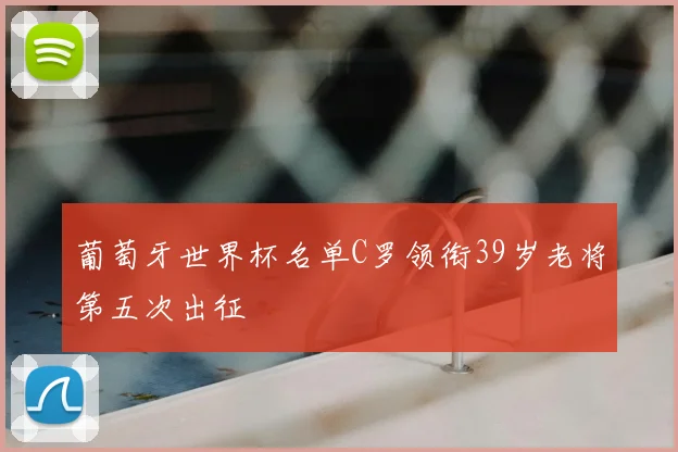 葡萄牙世界杯名单C罗领衔39岁老将第五次出征